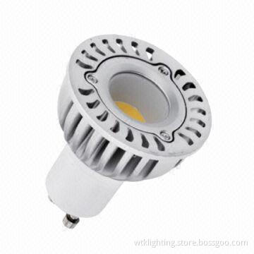5W GU10 COB LED Spotlight with 110/220V AC Input Voltage, 260lm Luminous Flux and 75-90Ra CRI